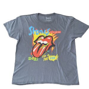 Rolling Stones No Filter Tour 2021 USA Graphic Band Tee Gray XL Rock Shirt